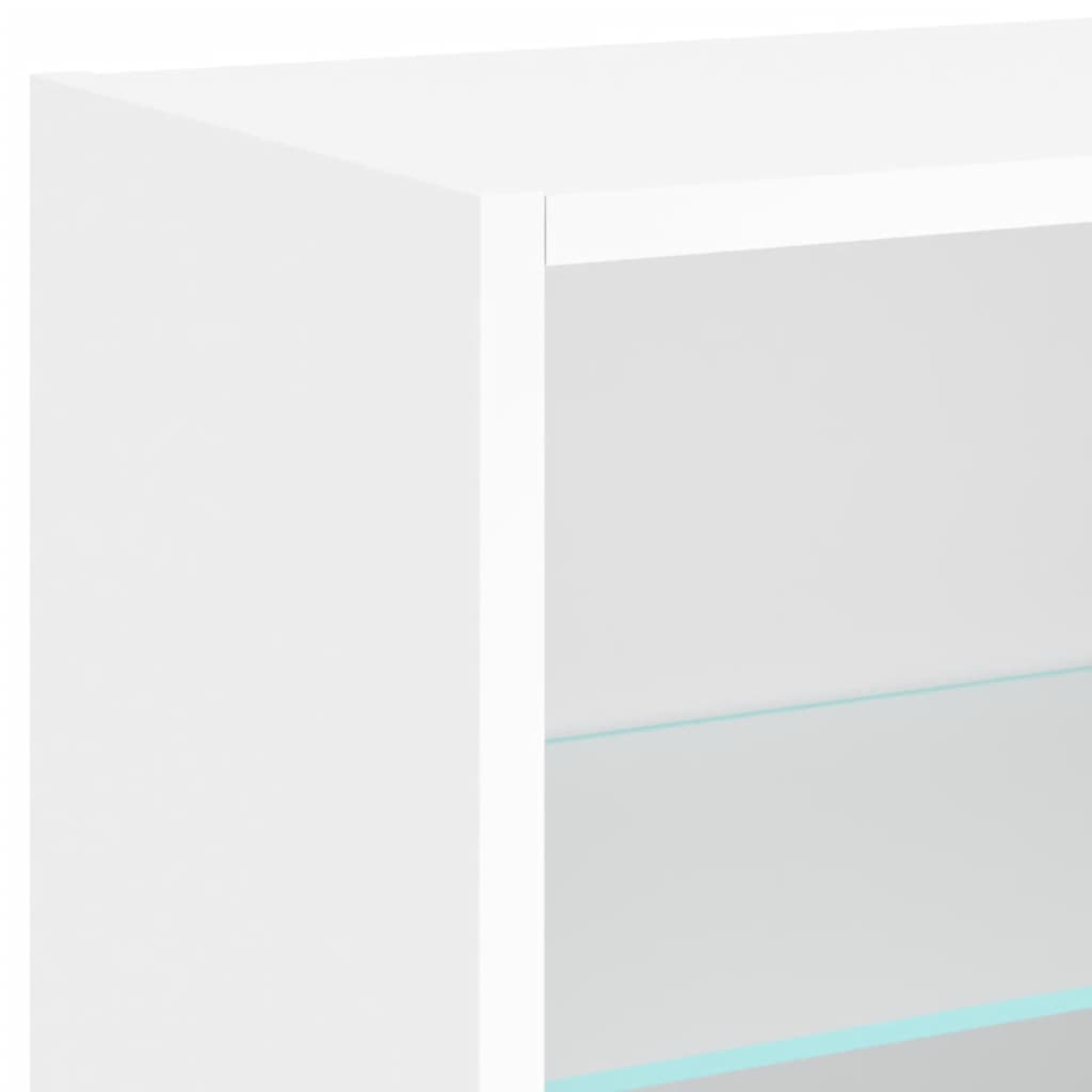 vidaXL 4dílná obývací stěna s LED osvětlením bílá kompozitní dřevo