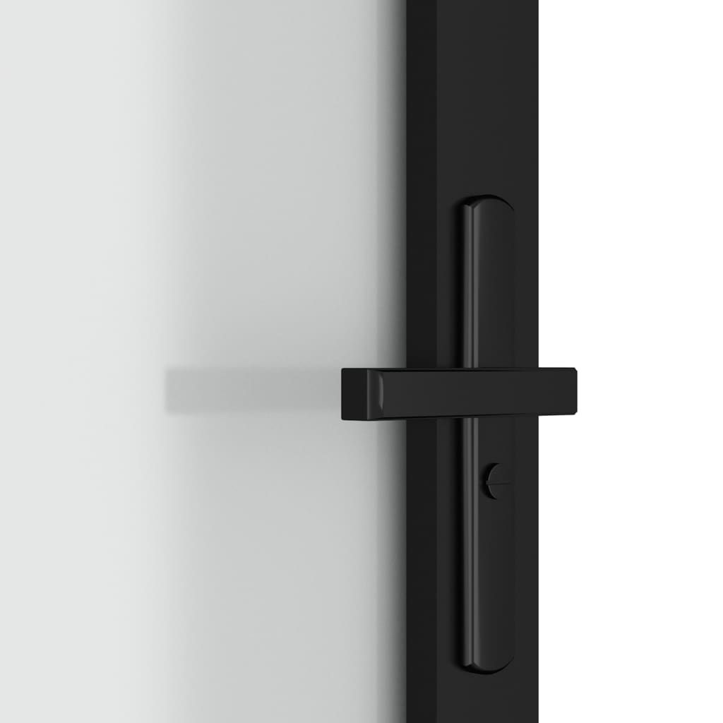 vidaXL Interiérové dveře 102,5 x 201,5 cm černé matné sklo a hliník