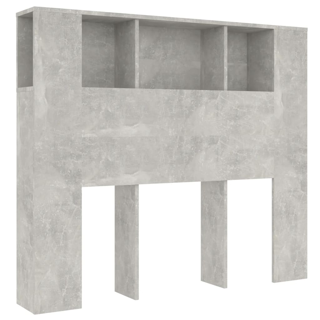 vidaXL Čelo postele s úložným prostorem betonově šedé 120x18,5x102,5cm