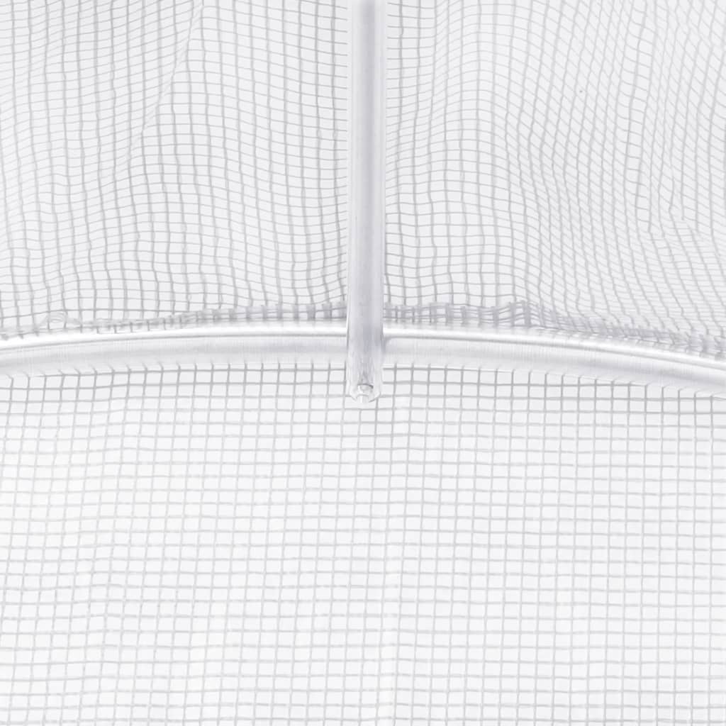 vidaXL Skleník s ocelovým rámem bílý 30 m² 6 x 5 x 2,3 m