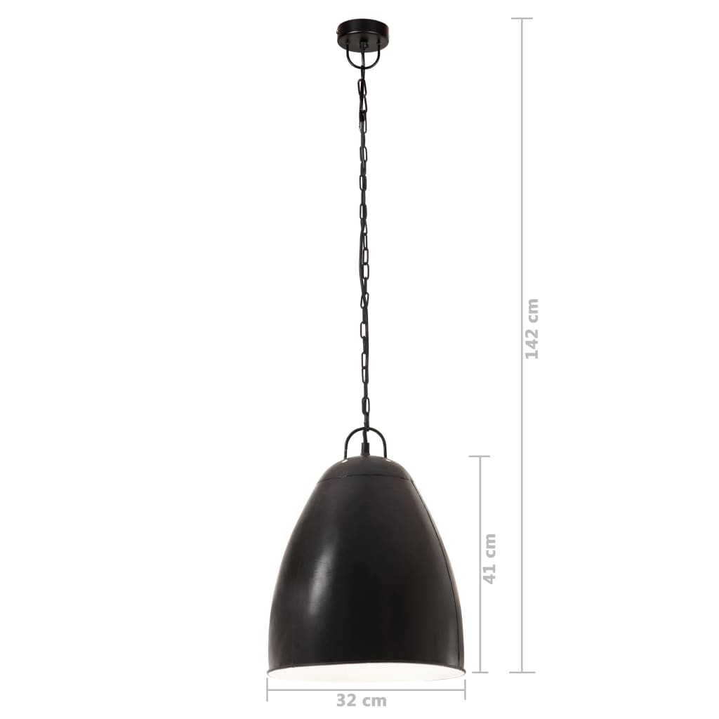 vidaXL Industriální závěsné svítidlo 25 W černé kulaté 32 cm E27