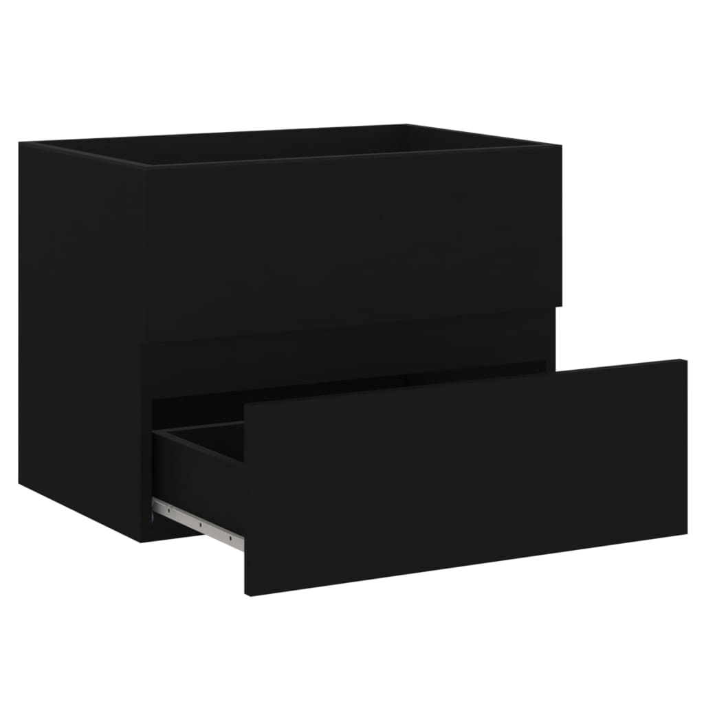 vidaXL Koupelnová sestava černá kompozitní dřevo