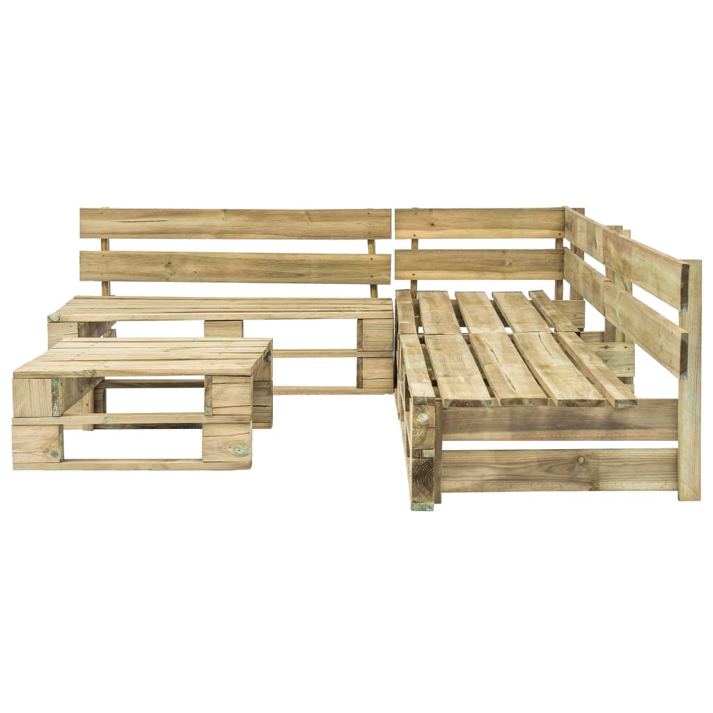 vidaXL 4dílná zahradní sedací souprava z palet a pískové podušky dřevo