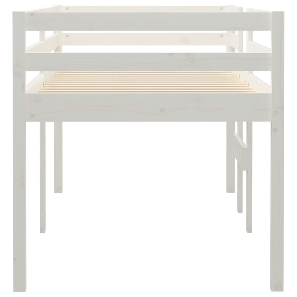 vidaXL Patrová postel bílá 75 x 190 cm masivní borové dřevo