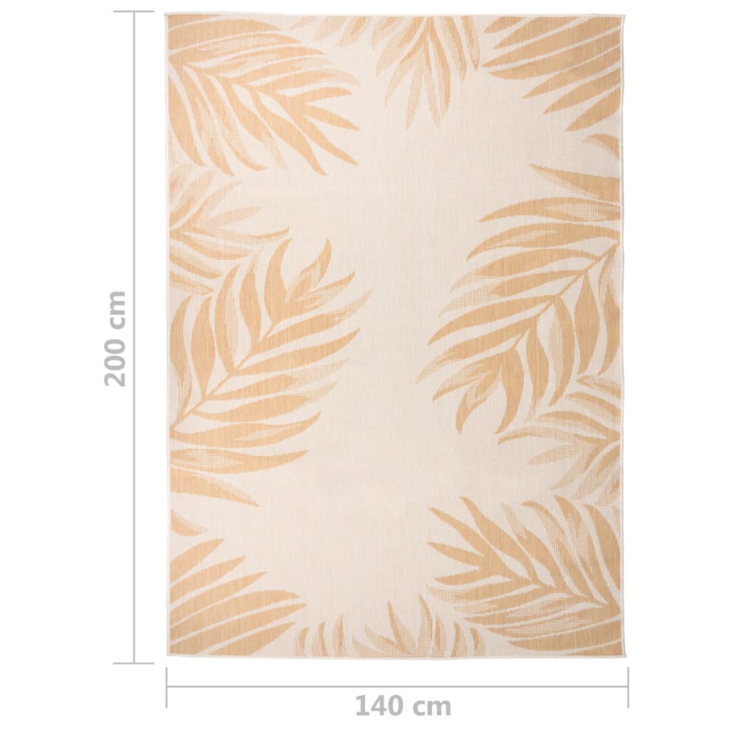 vidaXL Venkovní hladce tkaný koberec 140x200 cm vzor listí