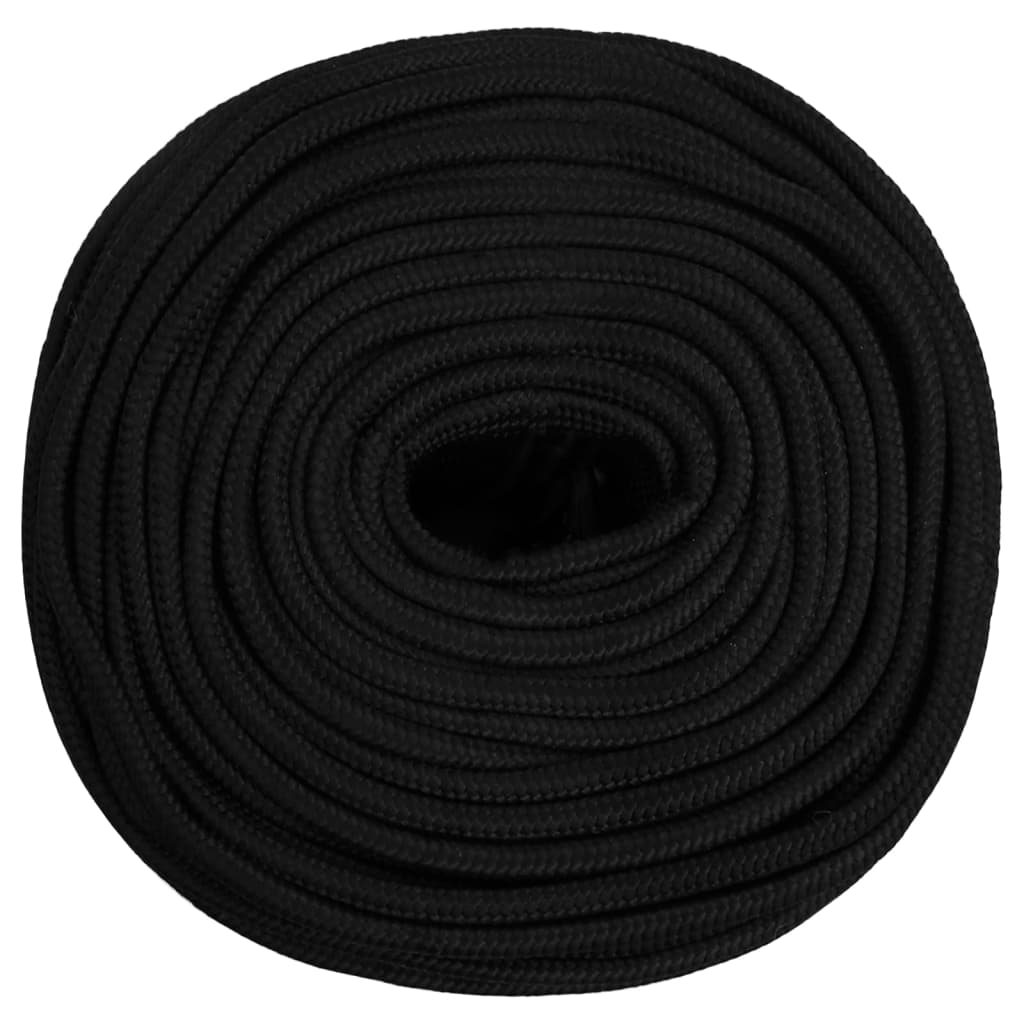 vidaXL Pracovní lano černé 8 mm 250 m polypropylen
