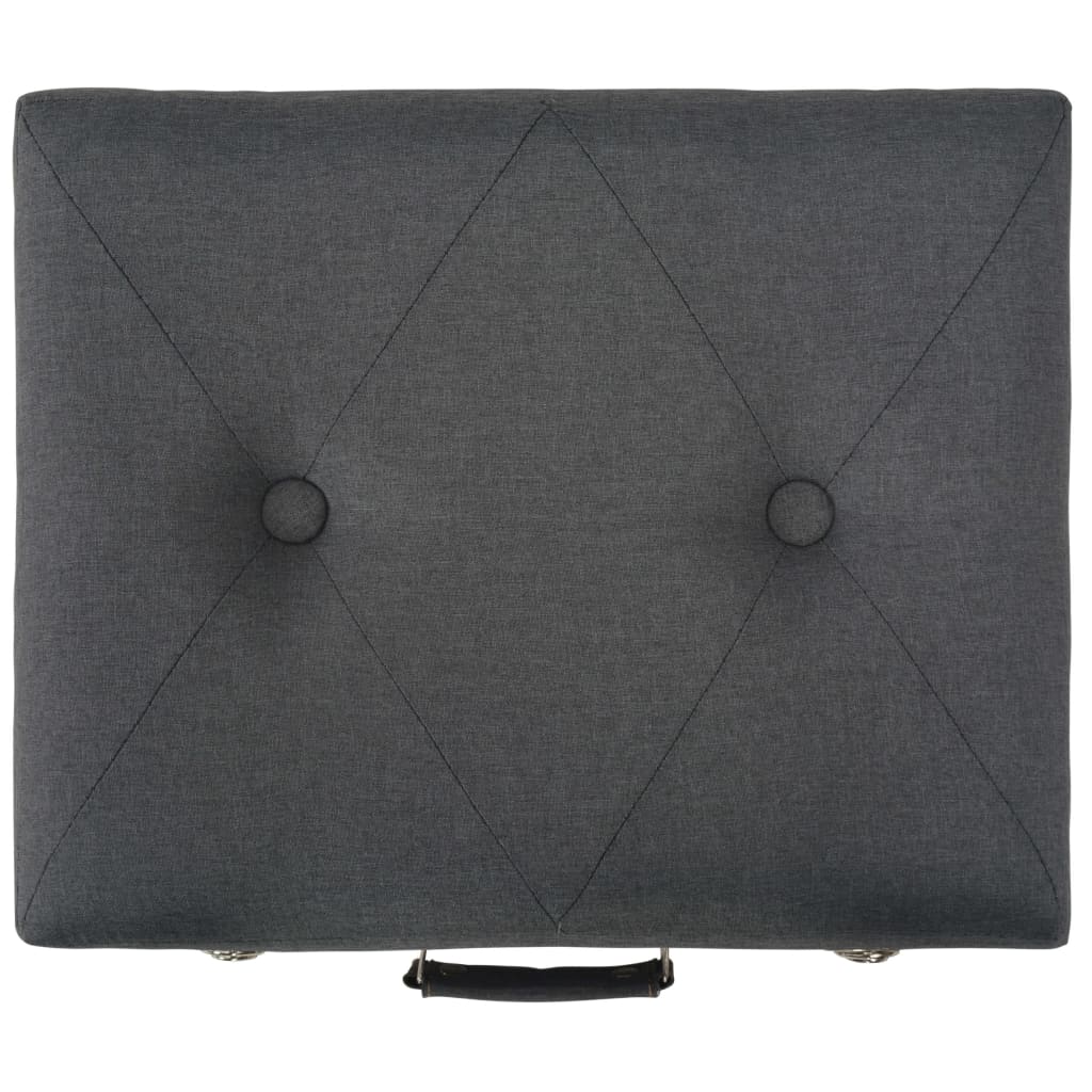 vidaXL Stoličky s úložným prostorem 3 ks tmavě šedé textil