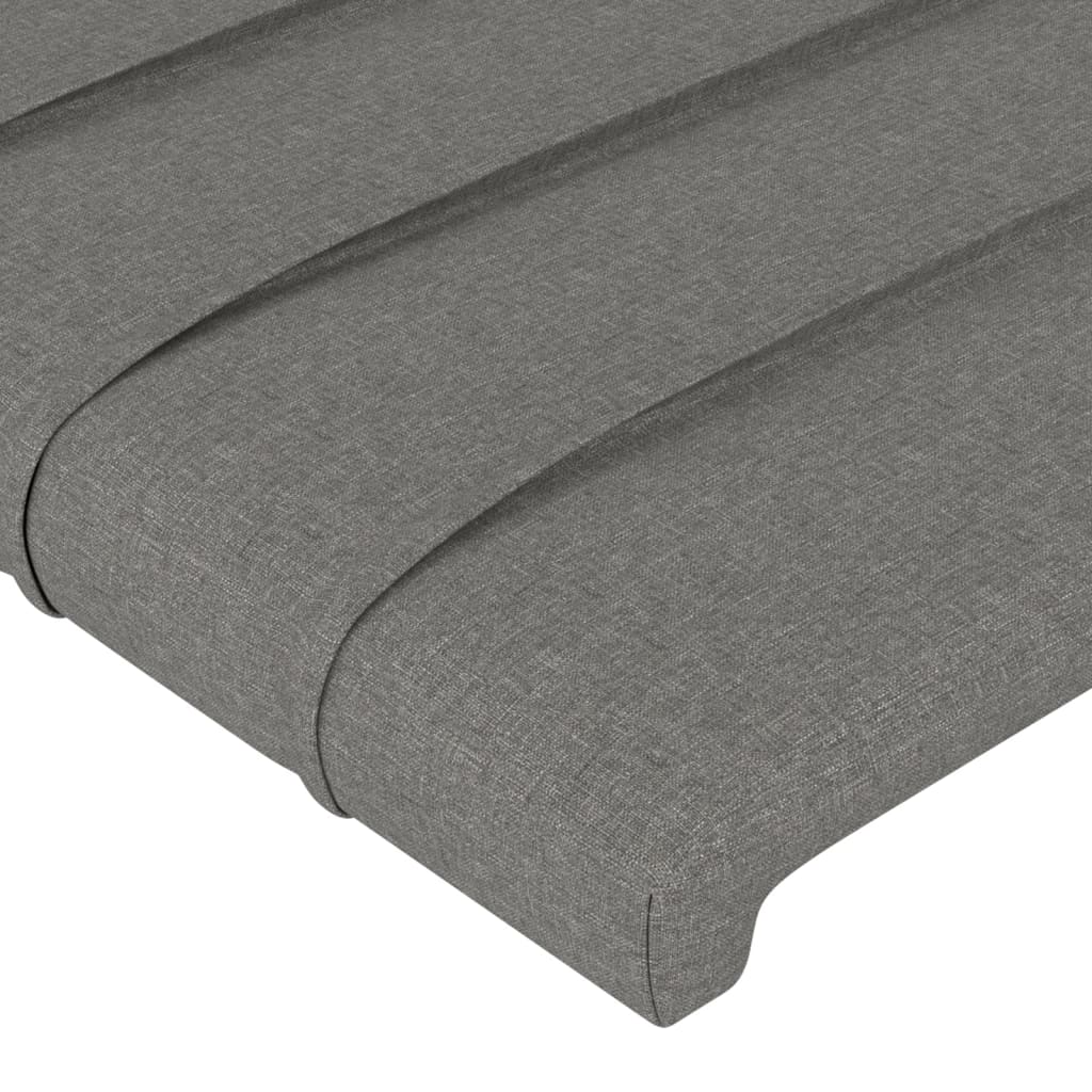 vidaXL Čelo postele s LED tmavě šedé 180x5x118/128 cm textil