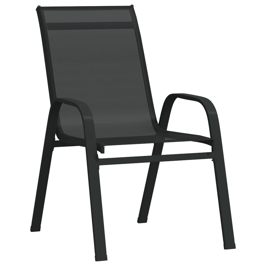 vidaXL Stohovatelné zahradní židle 4 ks černé textilenová tkanina