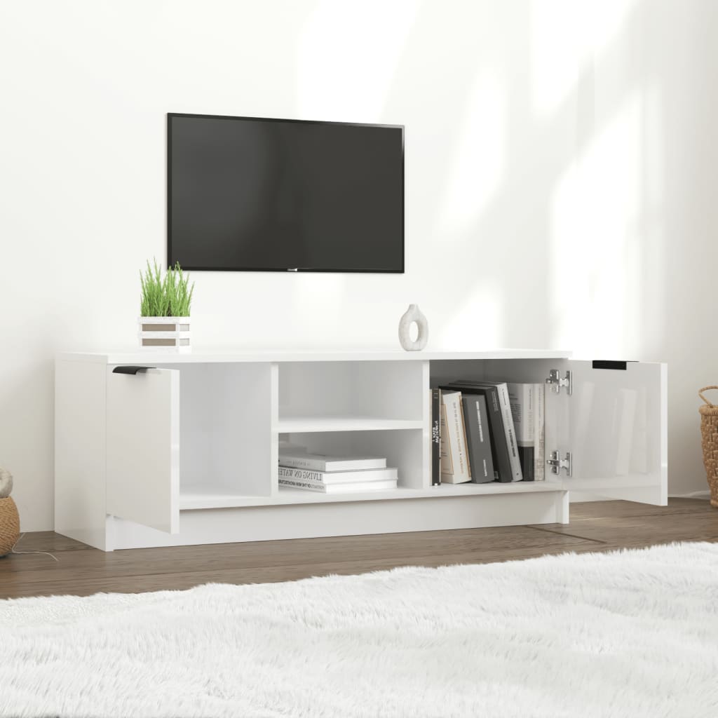 vidaXL TV skříňka bílá vysoký lesk 102 x 35 x 36,5 cm kompozitní dřevo