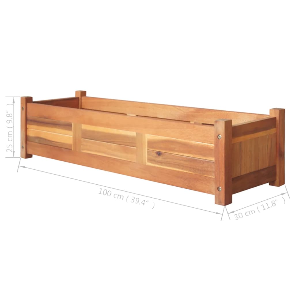 vidaXL Vyvýšené záhony 2 ks akáciové dřevo 100 x 30 x 25 cm