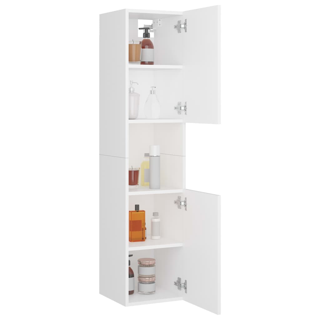 vidaXL Koupelnová skříňka bílá 30 x 30 x 130 cm dřevotříska