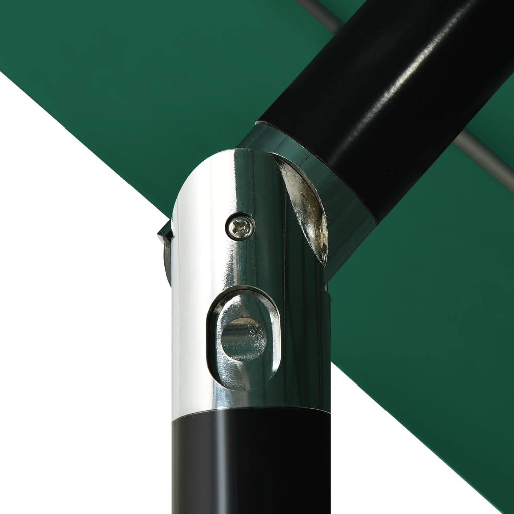 vidaXL 3stupňový slunečník s hliníkovou tyčí zelený 3,5 m