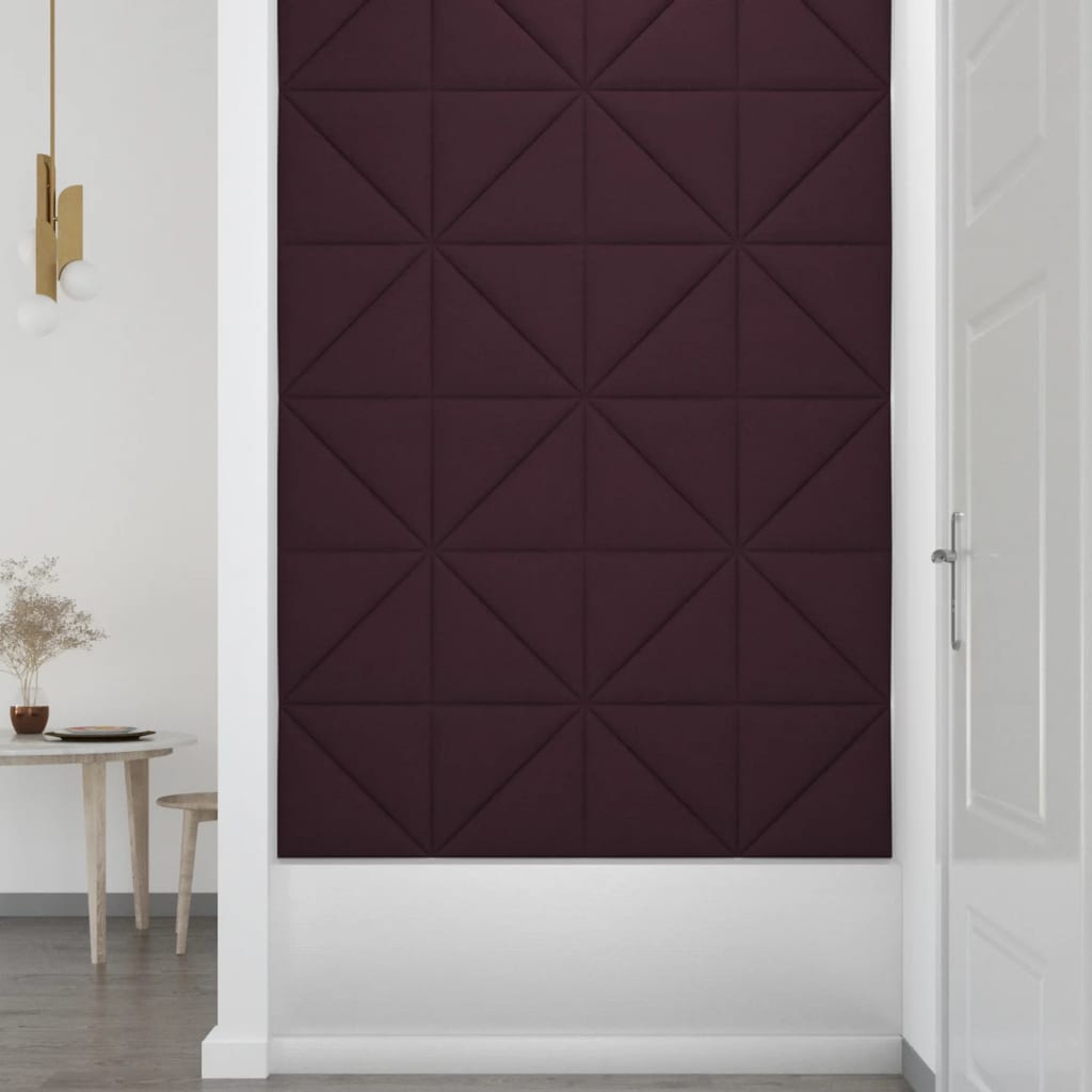 vidaXL Nástěnné panely 12 ks fialové 30x30 cm textil 0,54 m²