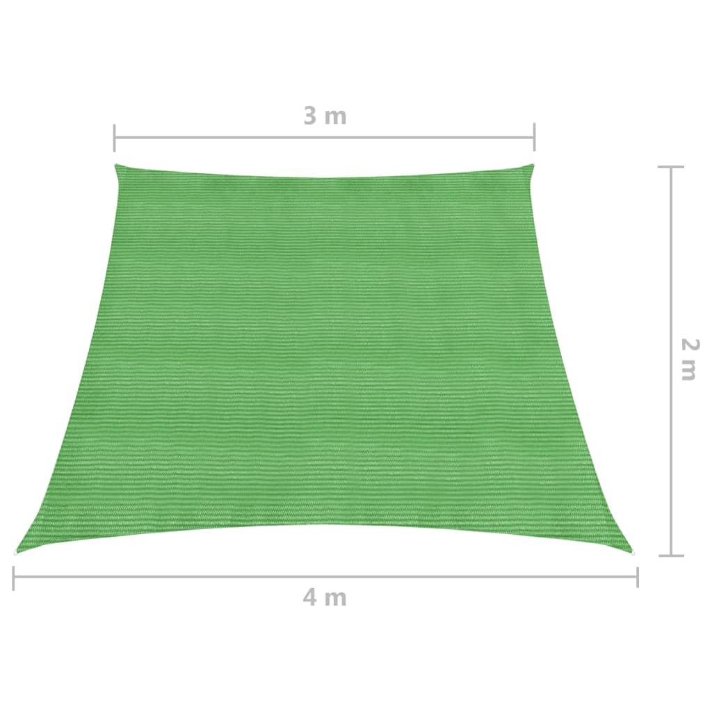 vidaXL Stínící plachta 160 g/m² světle zelená 3/4 x 2 m HDPE