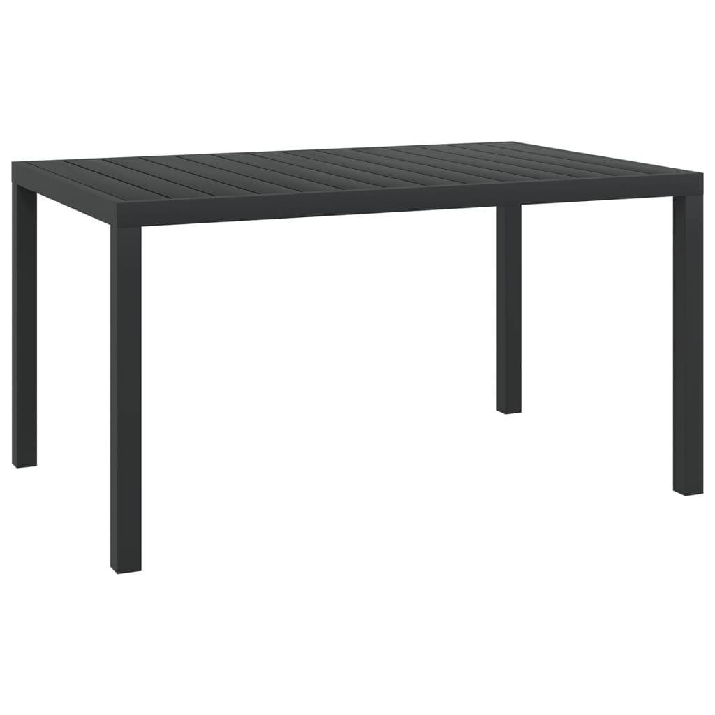 vidaXL Zahradní stůl černý 150 x 90 x 74 cm hliník a WPC
