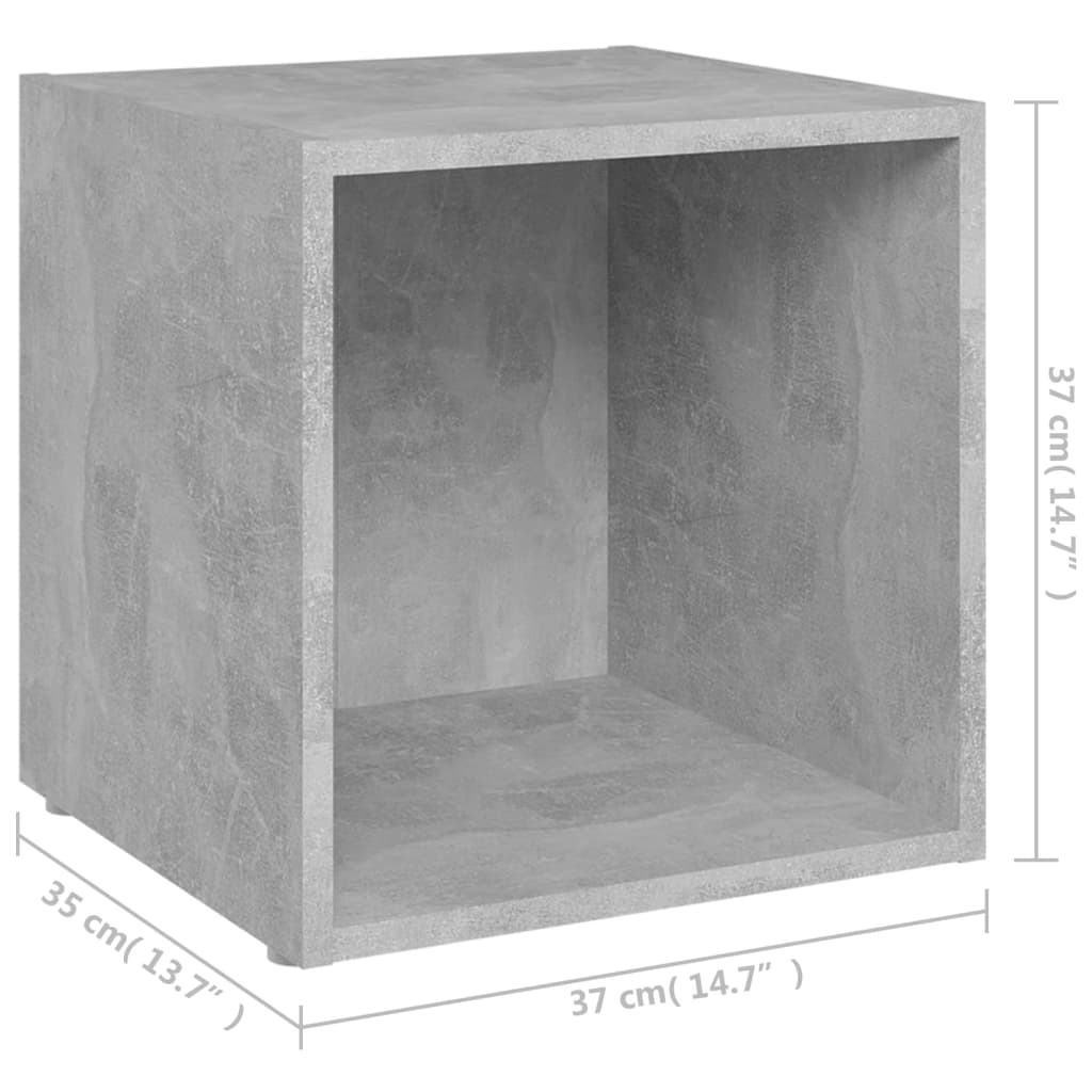vidaXL TV stolky 4 ks betonově šedé 37 x 35 x 37 cm dřevotříska