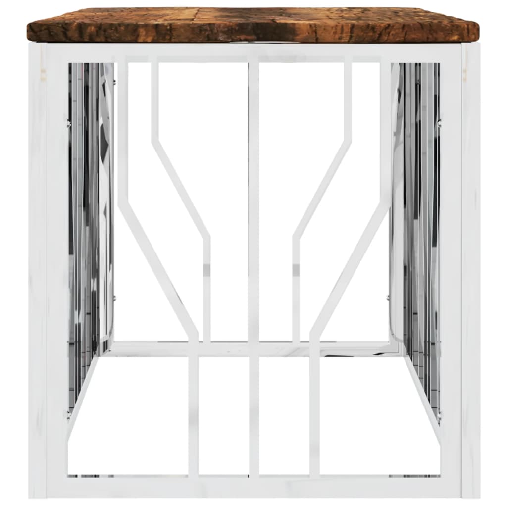 vidaXL Konferenční stolek nerezová ocel a masivní recyklované dřevo