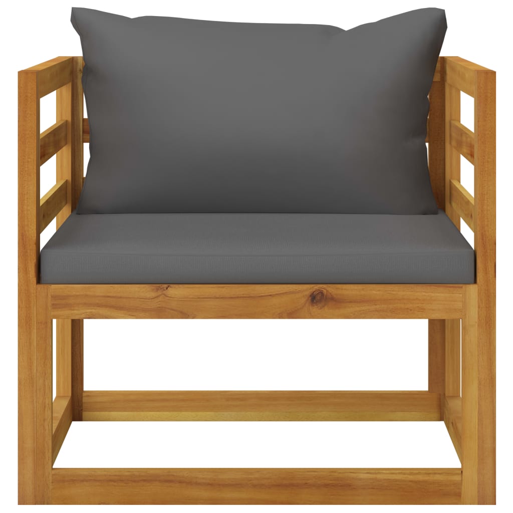 vidaXL Zahradní židle tmavě šedé podušky masivní akáciové dřevo