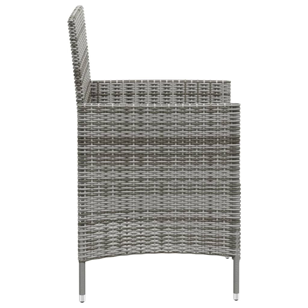 vidaXL Zahradní židle s poduškami 4 ks polyratan šedé