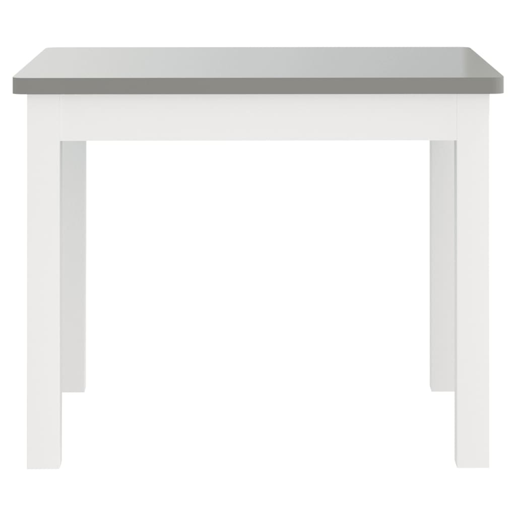 vidaXL 3dílná sada dětského stolu a židlí bílá a šedá MDF