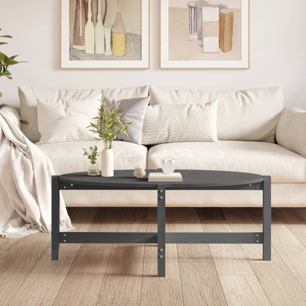 vidaXL Konferenční stolek šedý 118 x 63 x 45 cm masivní borové dřevo