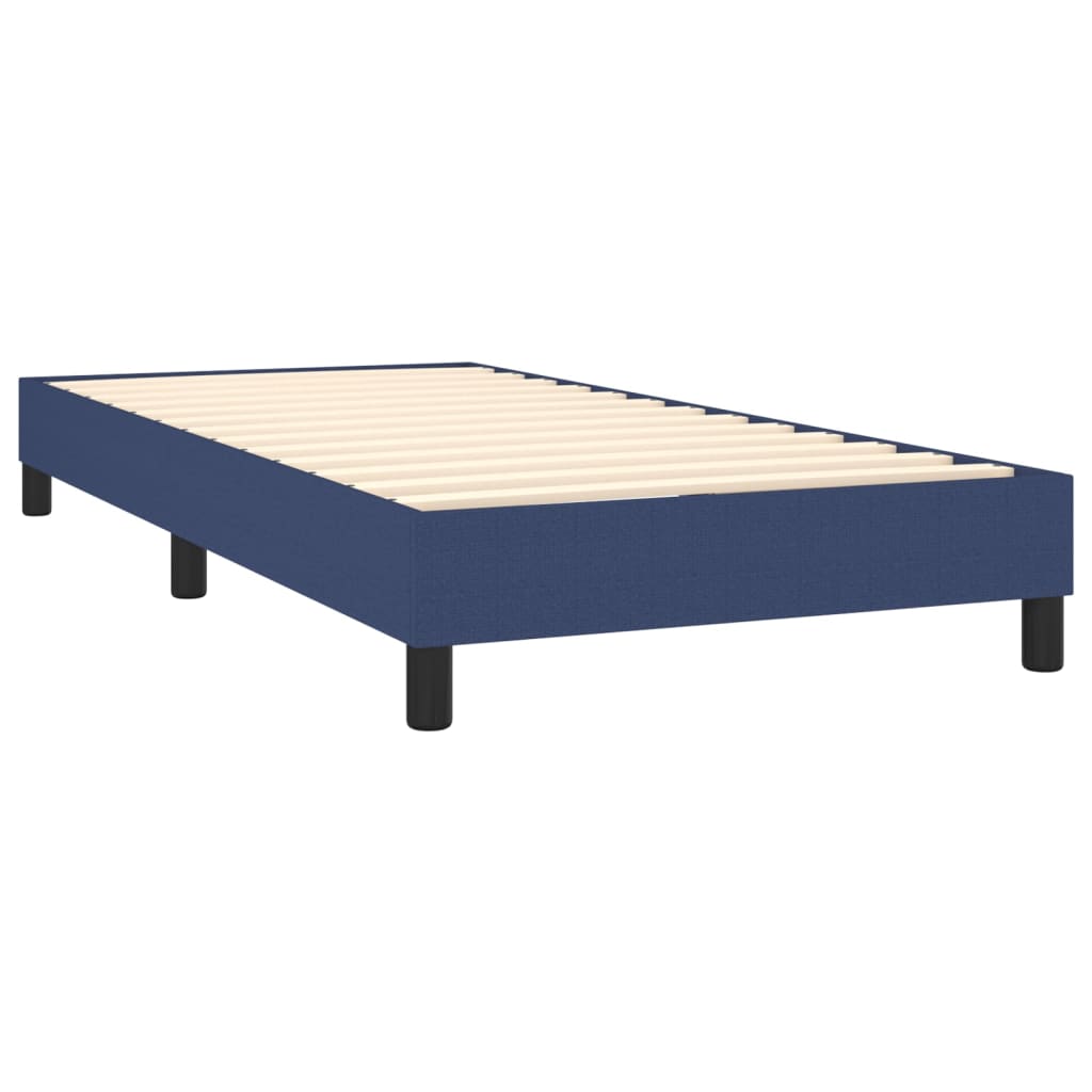 vidaXL Box spring postel s matrací modrá 90x200 cm textil
