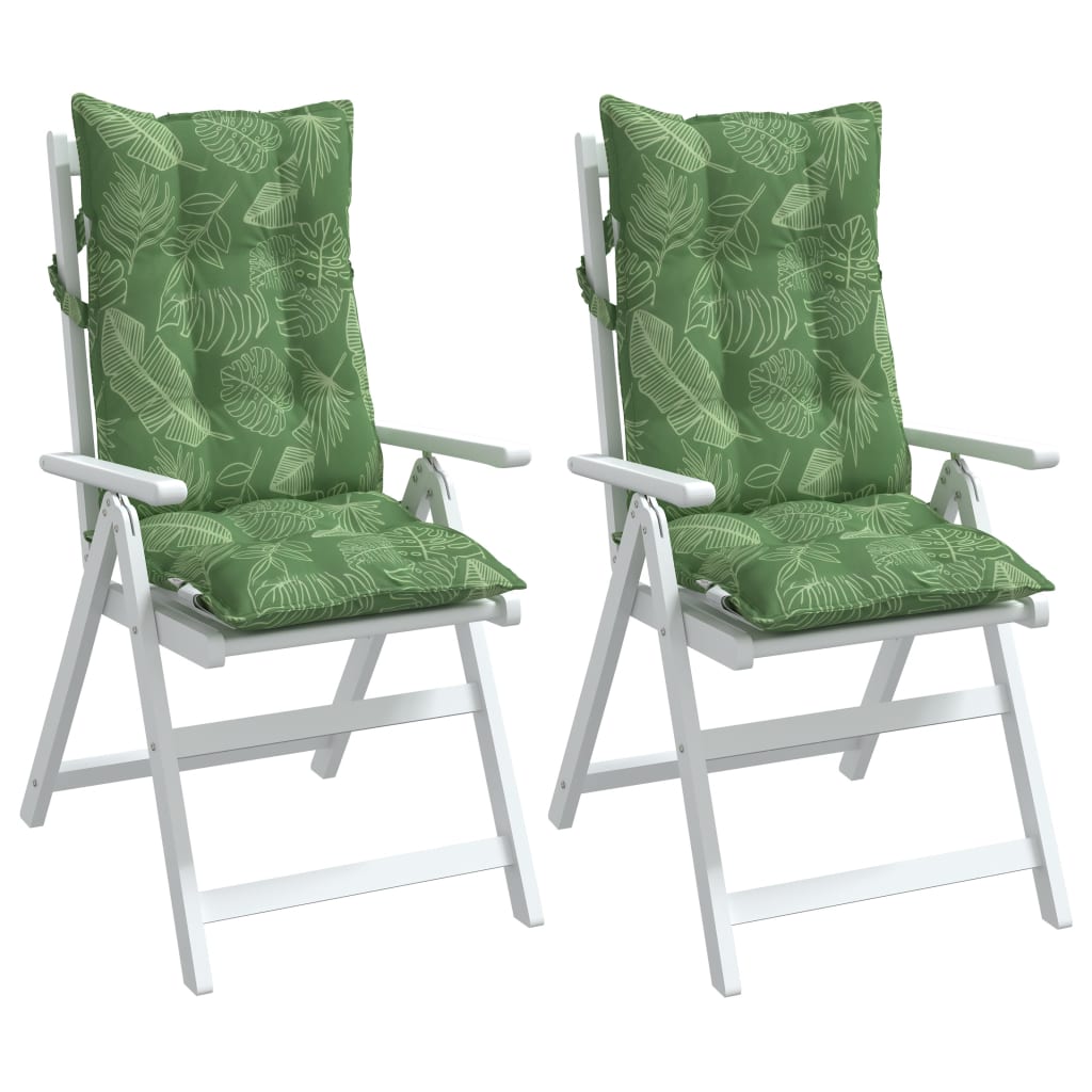 vidaXL Podušky na židli s vysokým opěradlem 2 ks vzor listů oxford