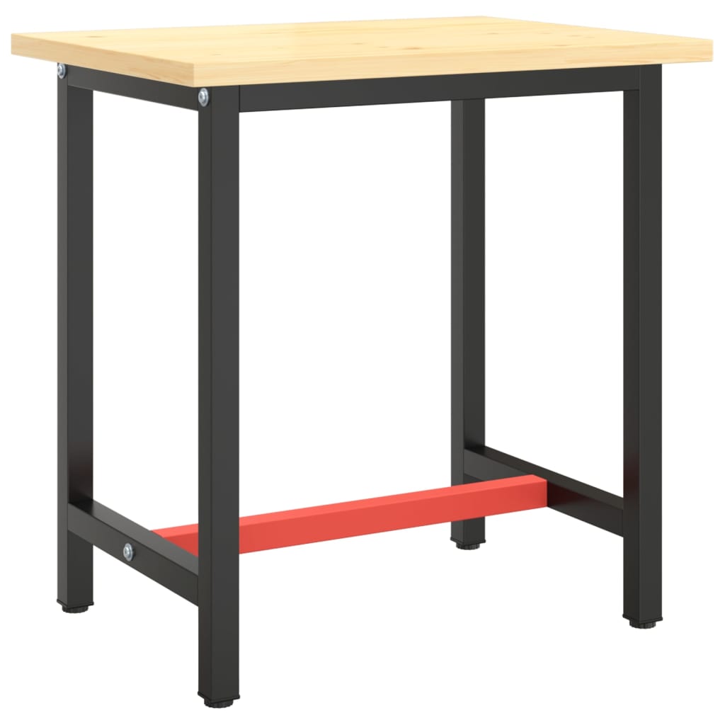 vidaXL Rám pracovního stolu matně černý a matně červený 70x50x79cm kov