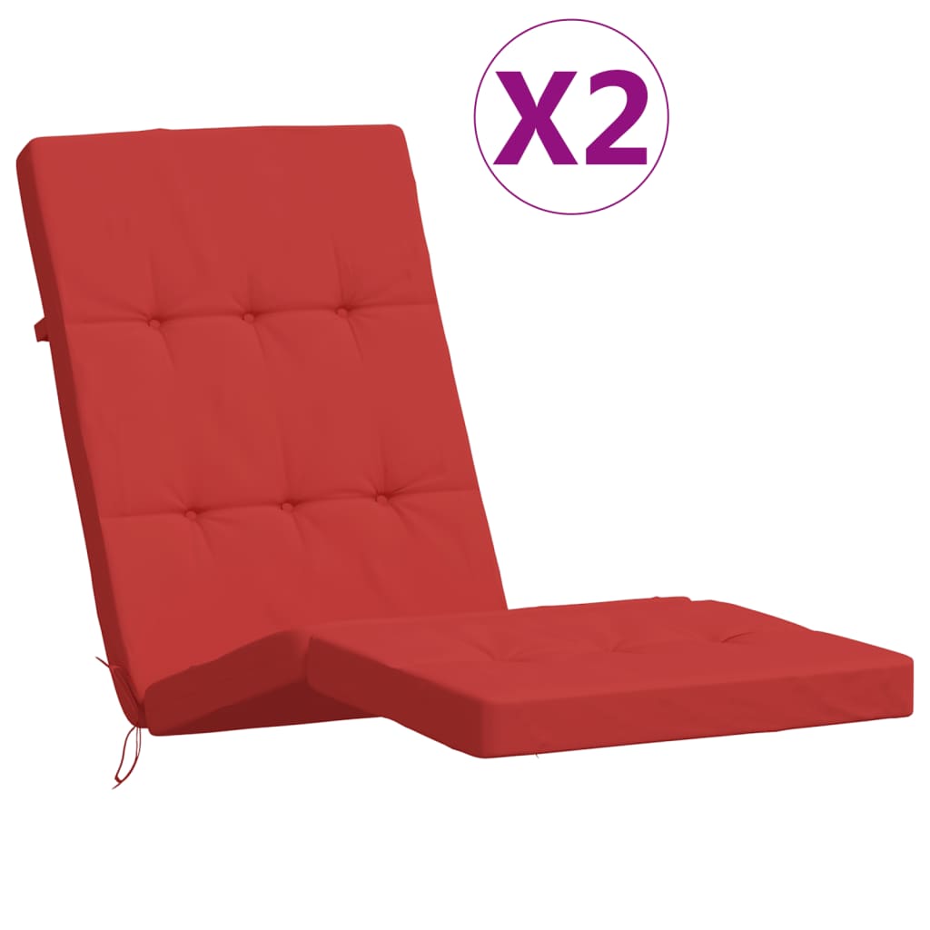 vidaXL Podušky na polohovací židli 2 ks červené oxfordská látka