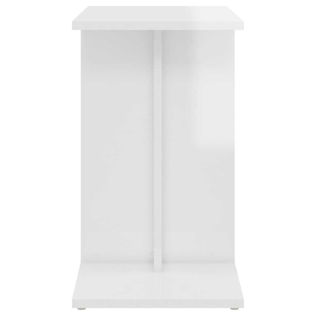 vidaXL Odkládací stolek bílý s vysokým leskem 50x30x50 cm dřevotříska