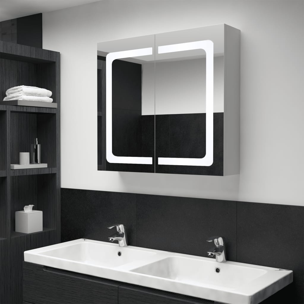vidaXL LED koupelnová zrcadlová skříňka 80 x 12,2 x 68 cm