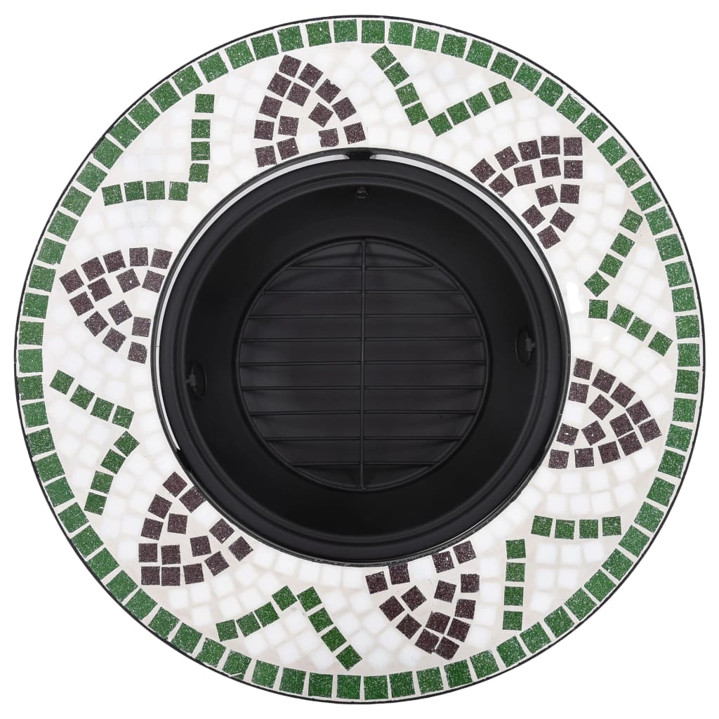 vidaXL Mozaikové ohniště zelené 68 cm keramika
