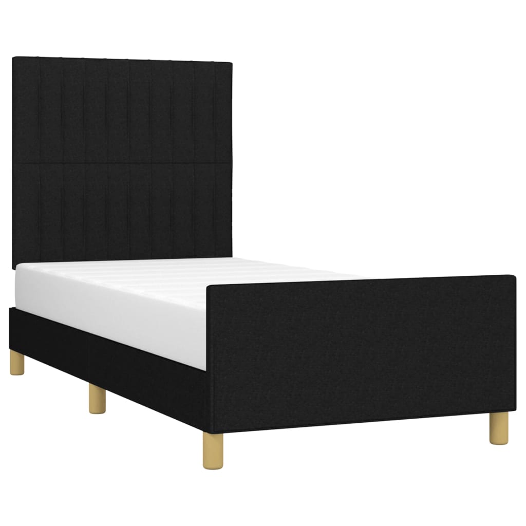 vidaXL Rám postele s čelem černý 80 x 200 cm textil