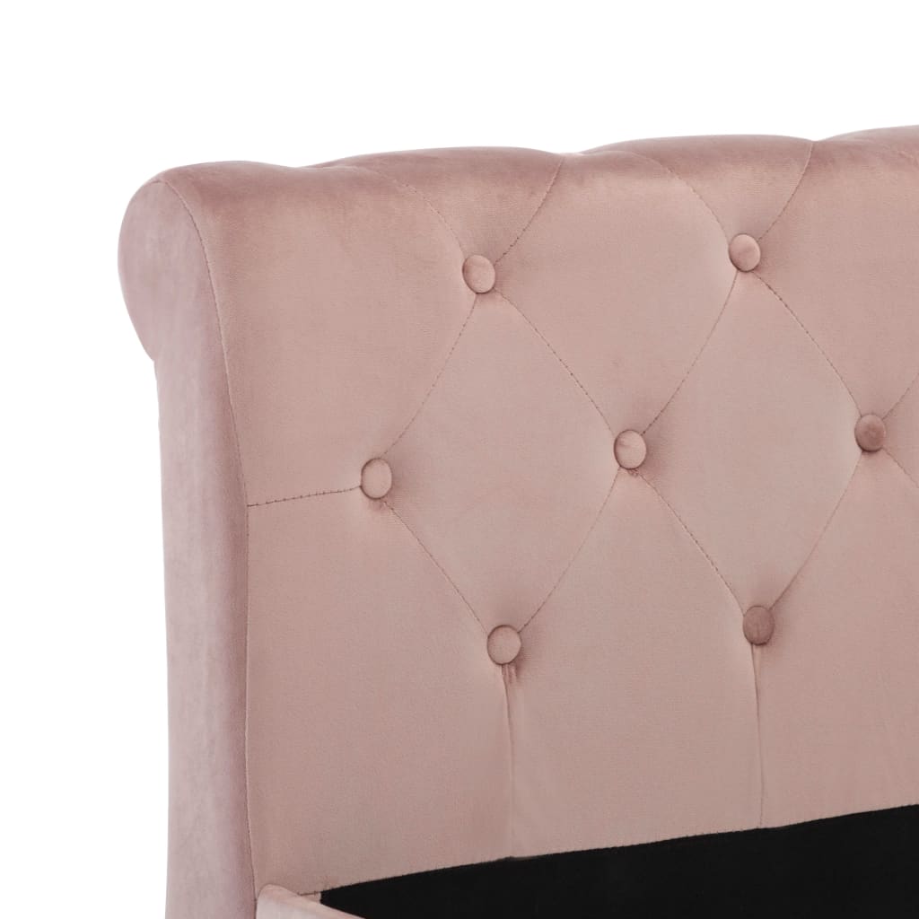 vidaXL Rám postele růžový samet 90 x 200 cm