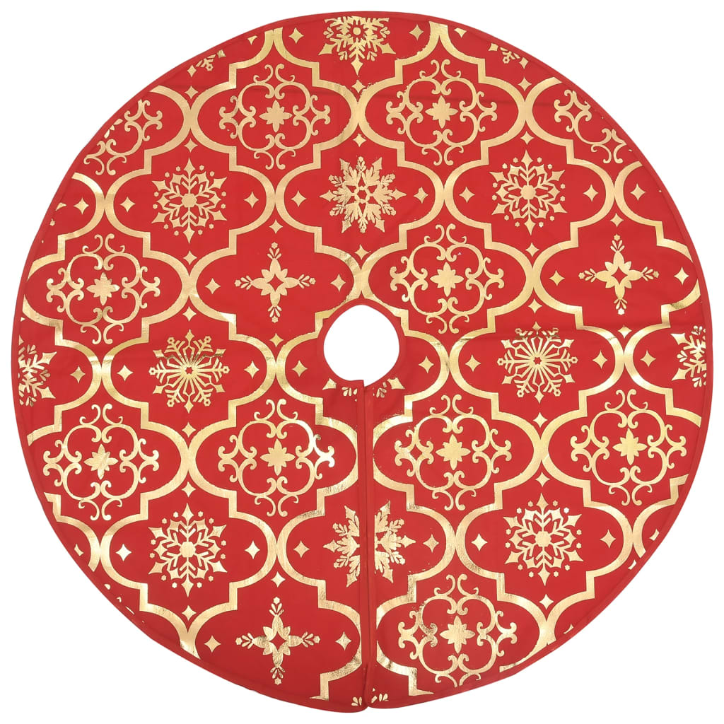 vidaXL Luxusní podložka pod vánoční stromek s punčochou červená 150 cm
