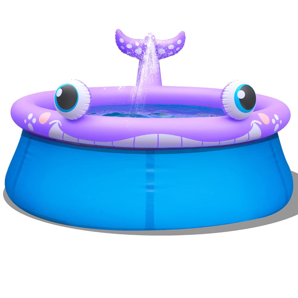 vidaXL Nafukovací bazén se sprškou tvar velryby 175 x 62 cm 1 143 l