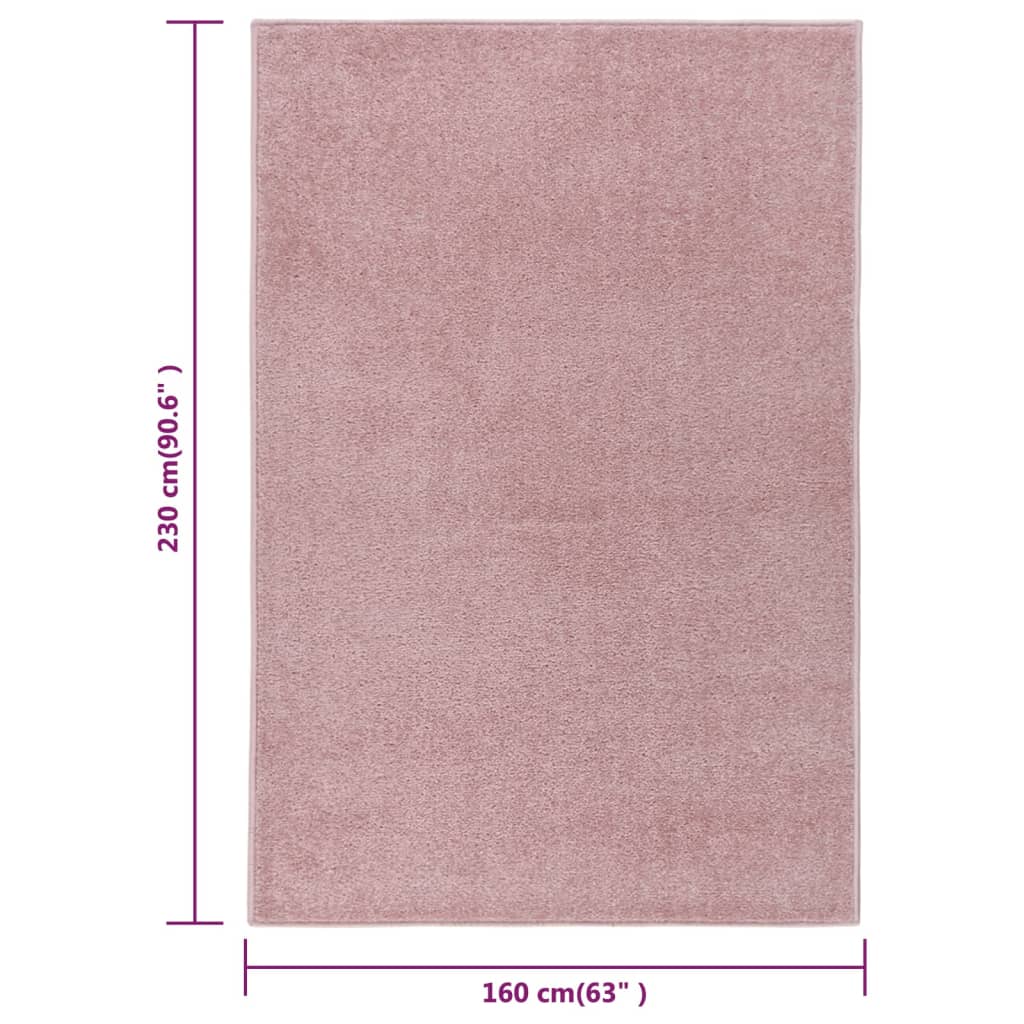 vidaXL Koberec s krátkým vlasem 160 x 230 cm růžový