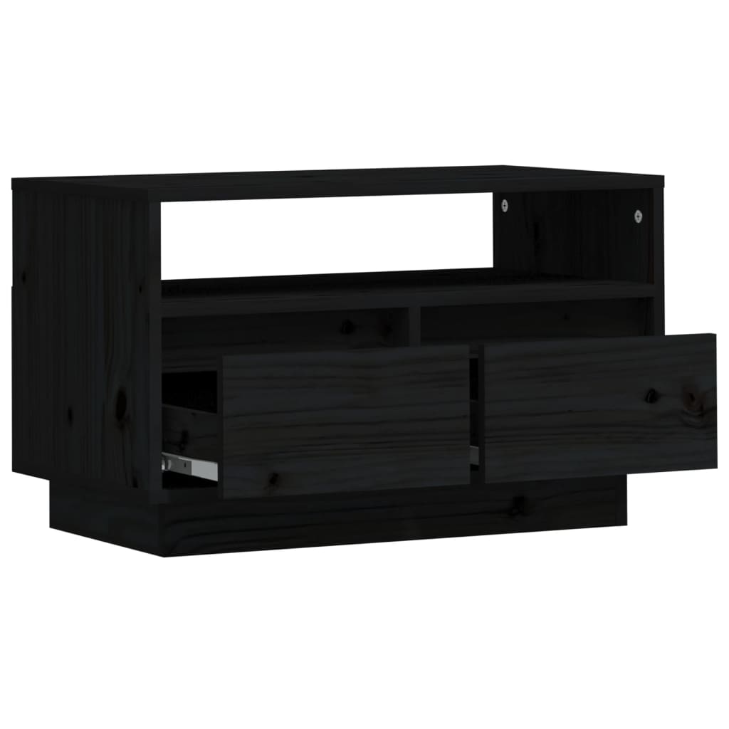 vidaXL TV skříňka černá 60 x 35 x 37 cm masivní borové dřevo