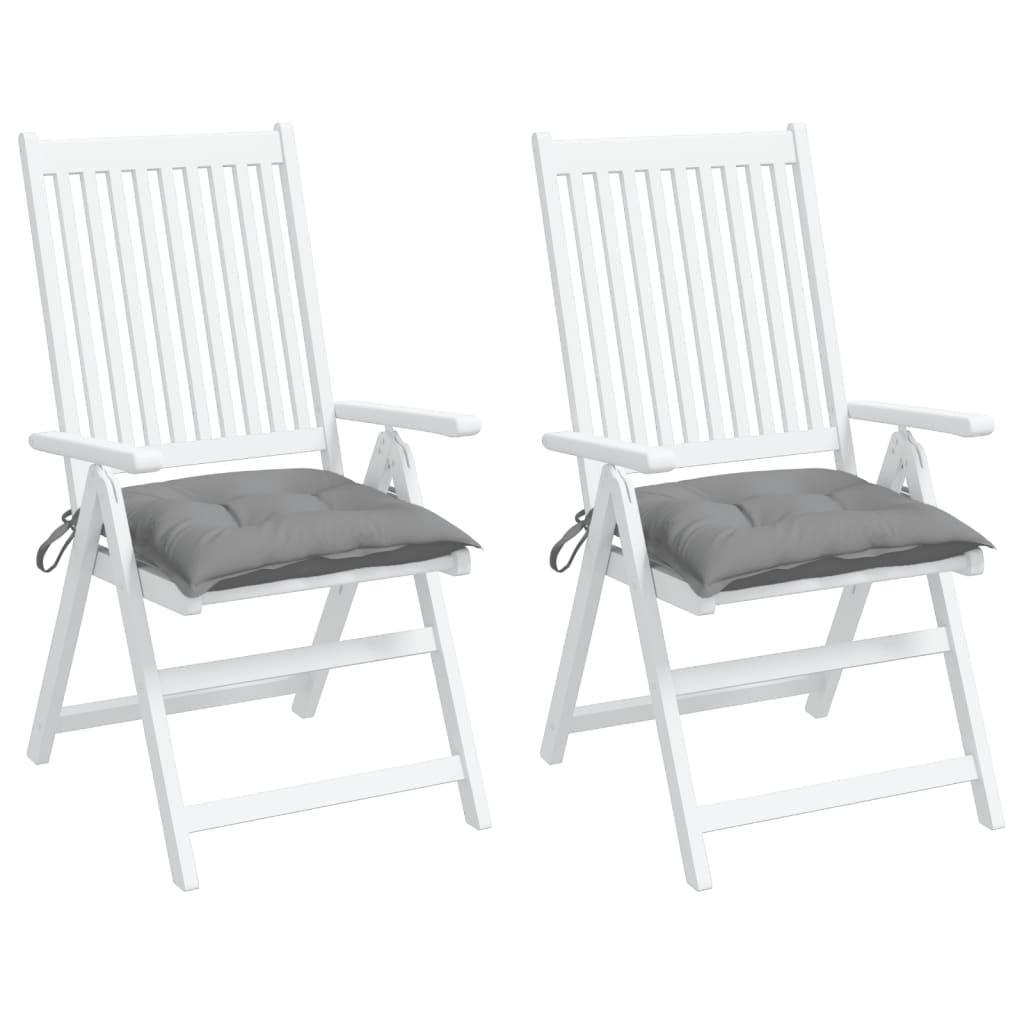 vidaXL Podušky na židli 2 ks šedé 40 x 40 x 7 cm látka oxford