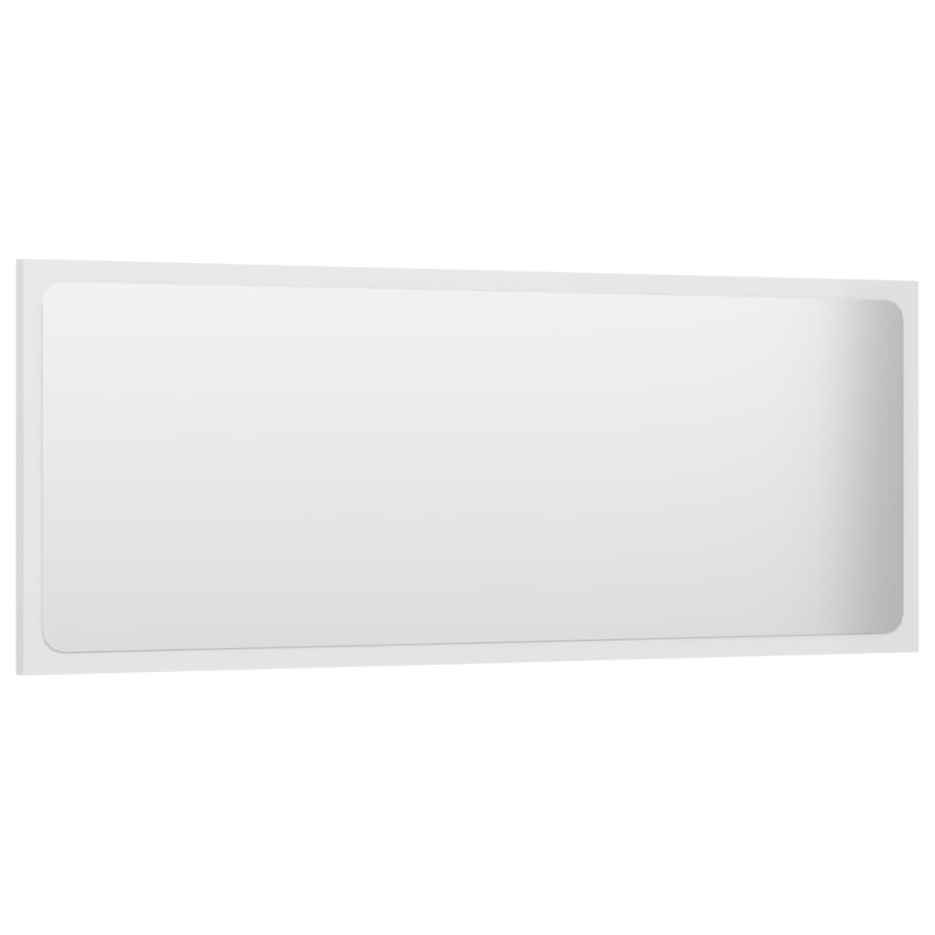 vidaXL Koupelnové zrcadlo bílé vysoký lesk 100x1,5x37 cm dřevotříska