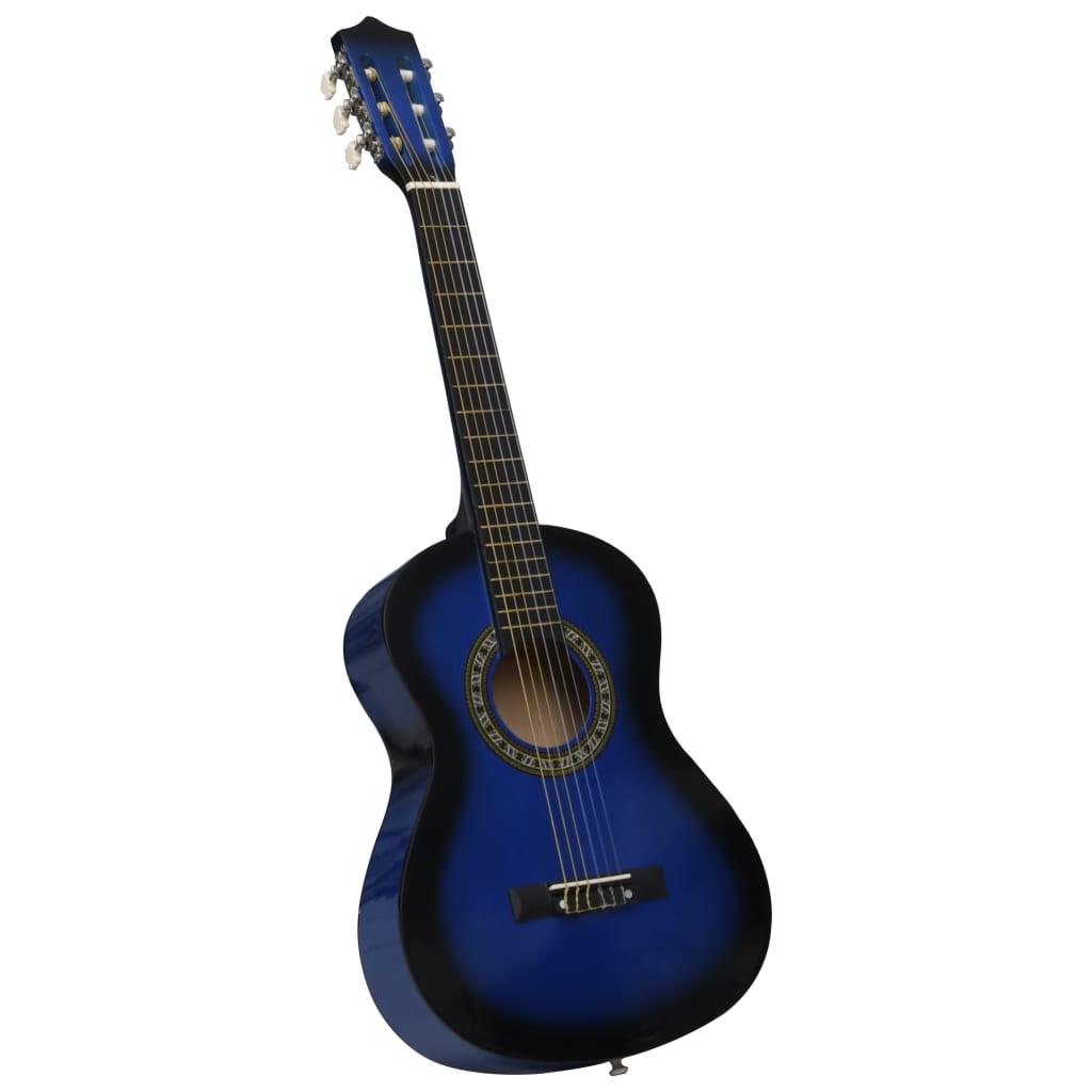 vidaXL Klasická kytara pro začátečníci a děti modrá 1/2 34''