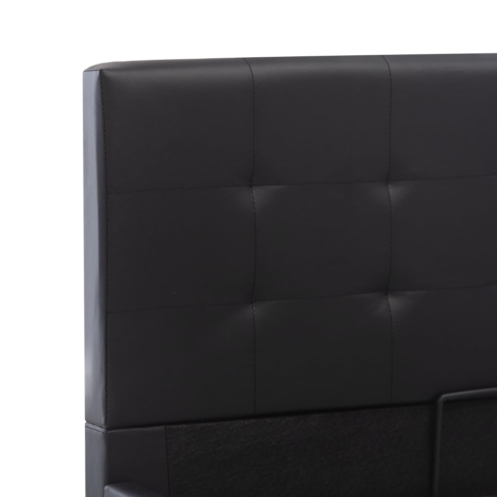 vidaXL Rám postele zvedací úložný prostor černý umělá kůže 180x200 cm