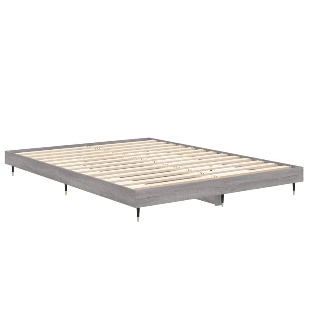 vidaXL Rám postele šedý sonoma 135 x 190 cm kompozitní dřevo