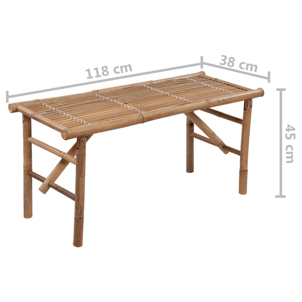 vidaXL Skládací zahradní lavice s poduškou 118 cm bambus