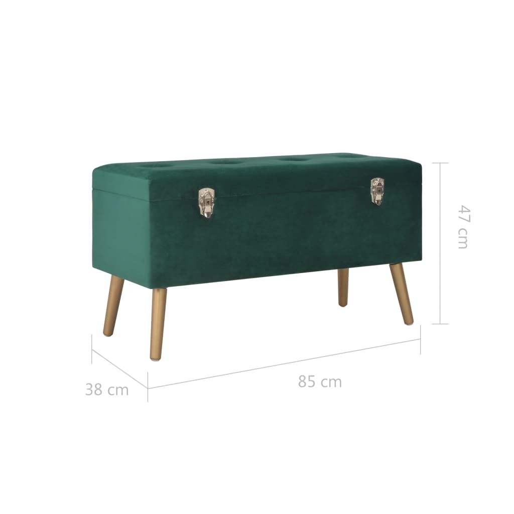 vidaXL Stoličky s úložným prostorem 3 ks zelené samet