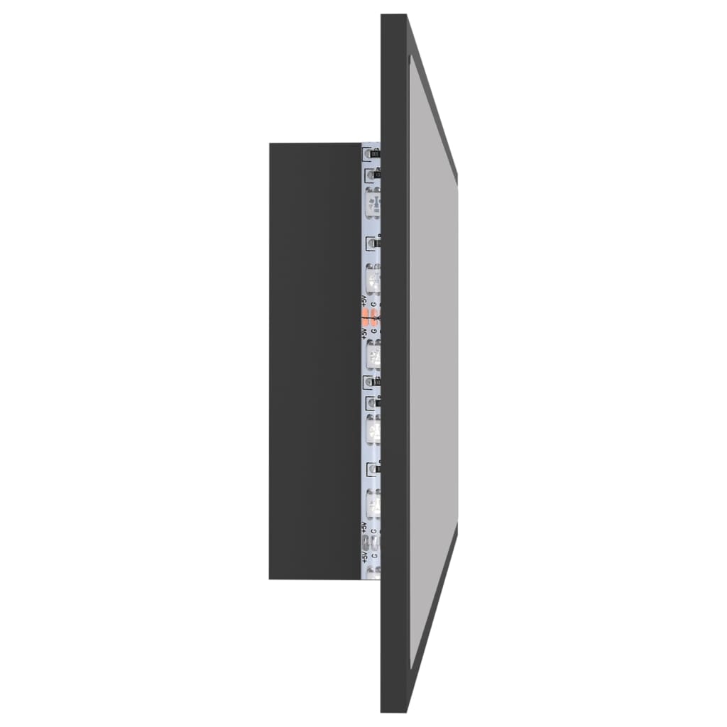 vidaXL LED koupelnové zrcadlo šedé 100 x 8,5 x 37 cm akrylové