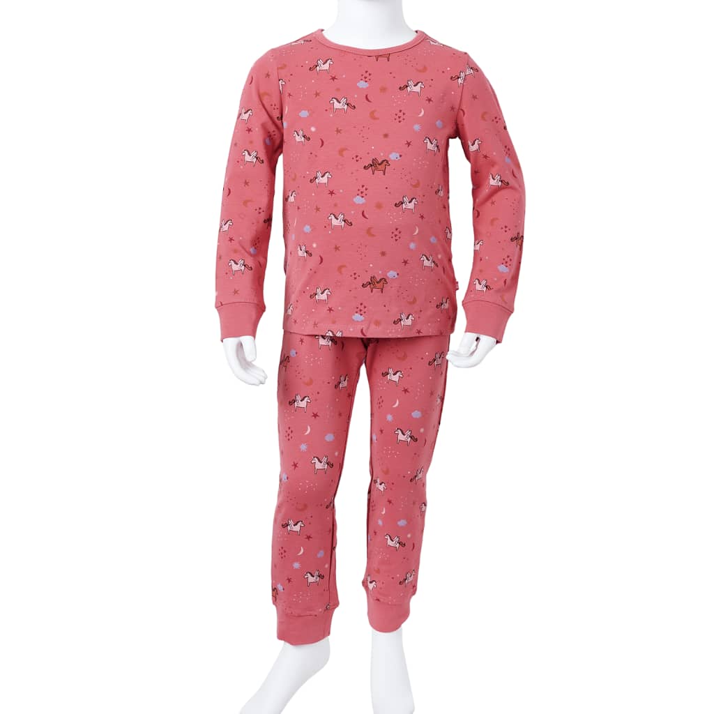 Dětské pyžamo s dlouhým rukávem starorůžové 92