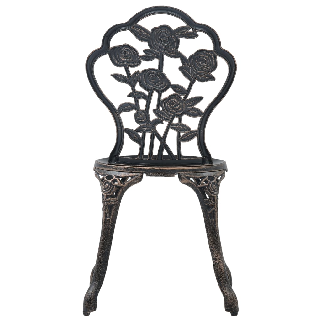 vidaXL Bistro židle 2 ks bronzové litý hliník