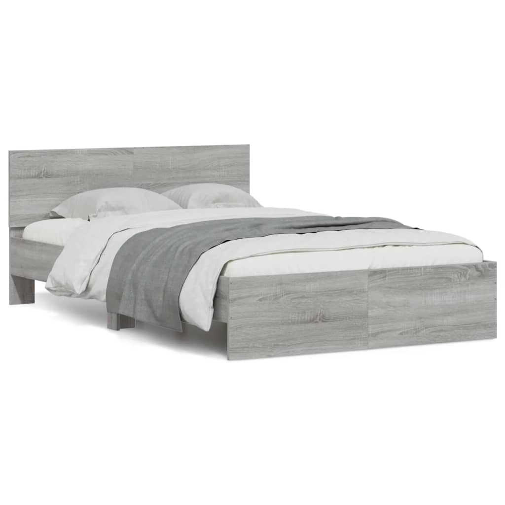vidaXL Rám postele s čelem šedý sonoma 120 x 190 cm